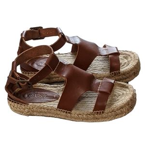 Soludos band of Shields leather platform espadrille size 5.5
